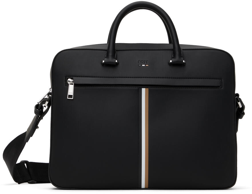 BOSS Black Faux-Leather Signature Stripe Briefcase Cover