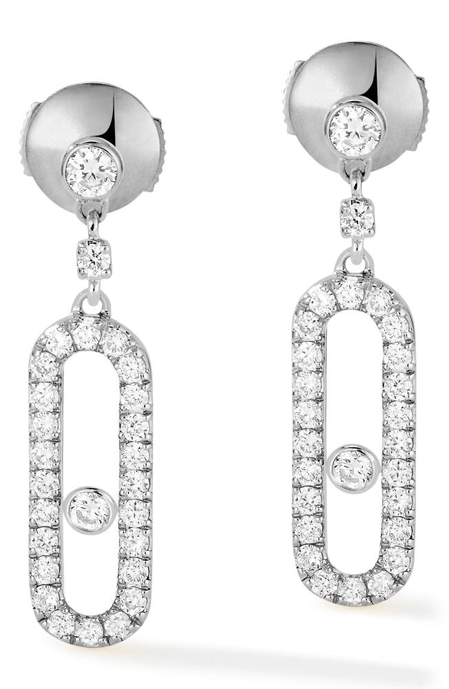 Messika Move Uno Pavé Diamond Drop Earrings in White Gold/Diamond Cover