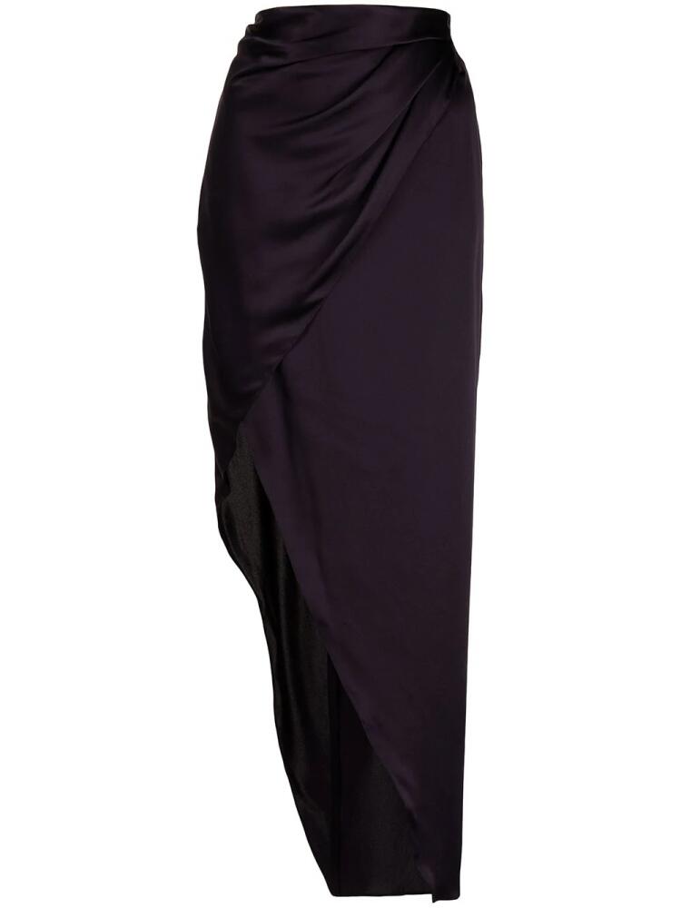 Michelle Mason wrap-effect silk charmeuse skirt - Purple Cover