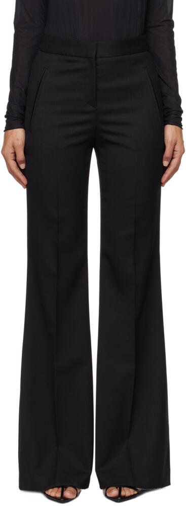 BOSS Black Regular-Fit Flared Wool Twill Trousers Cover