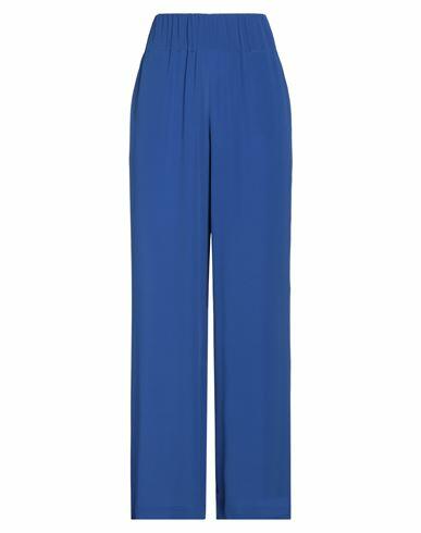 Rue Du Bac Woman Pants Bright blue Acetate, Silk Cover