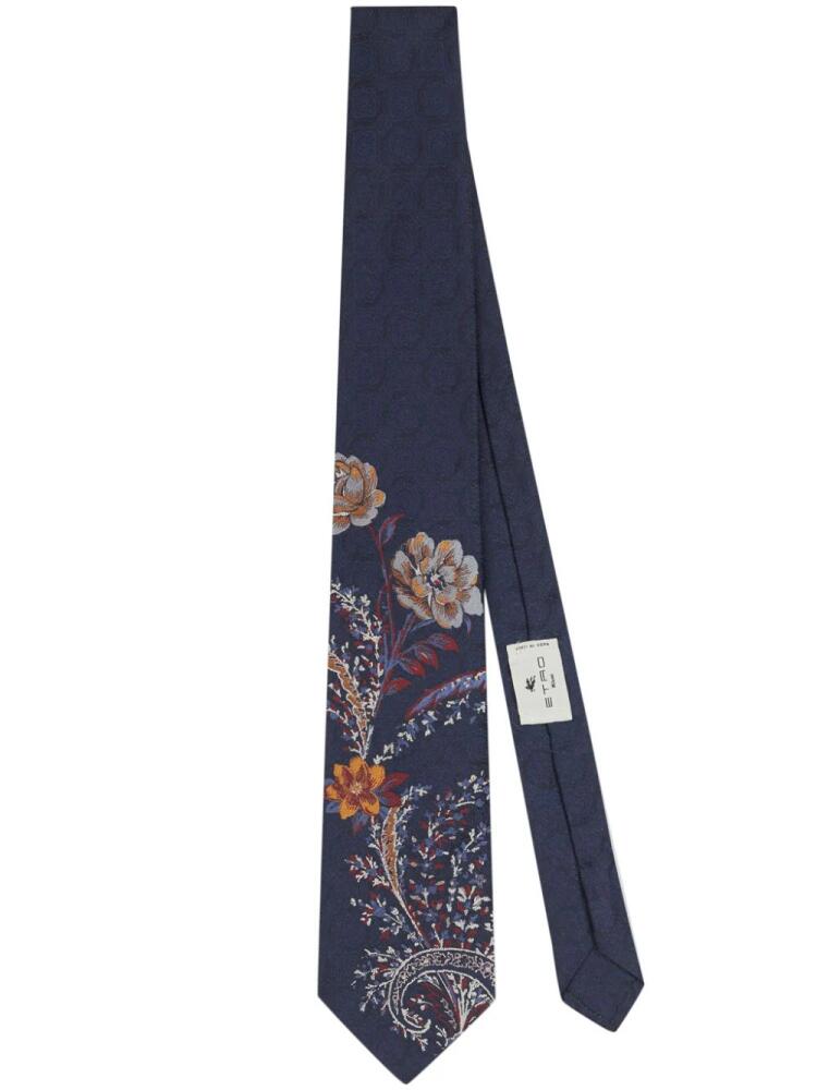 ETRO jacquard silk tie - Blue Cover