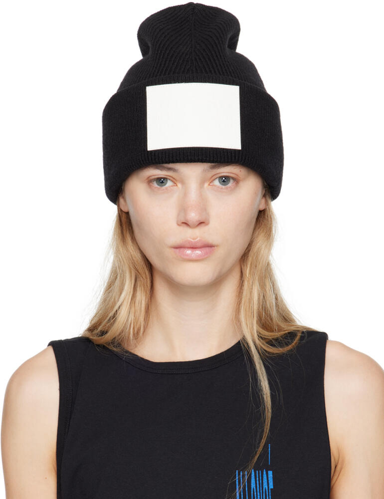 MM6 Maison Margiela Black Patch Beanie Cover