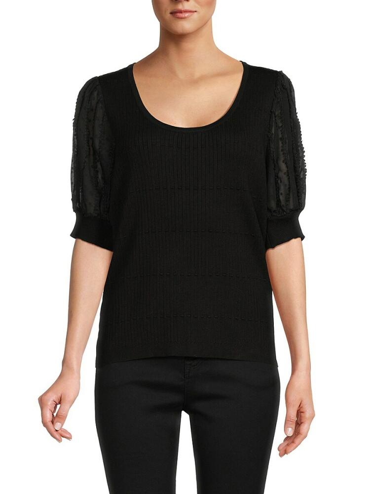 T Tahari Women's Shree Sleeve Blouse - Black Cover