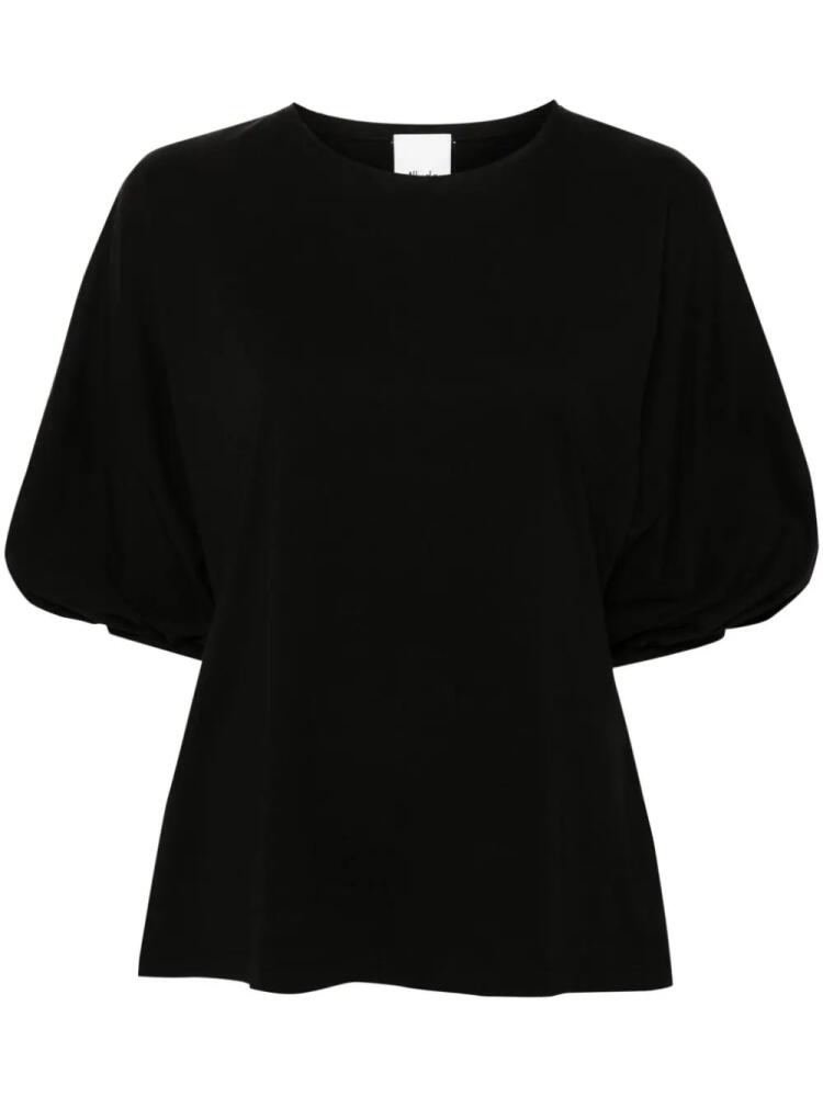 Allude cropped-sleeves cotton T-shirt - Black Cover