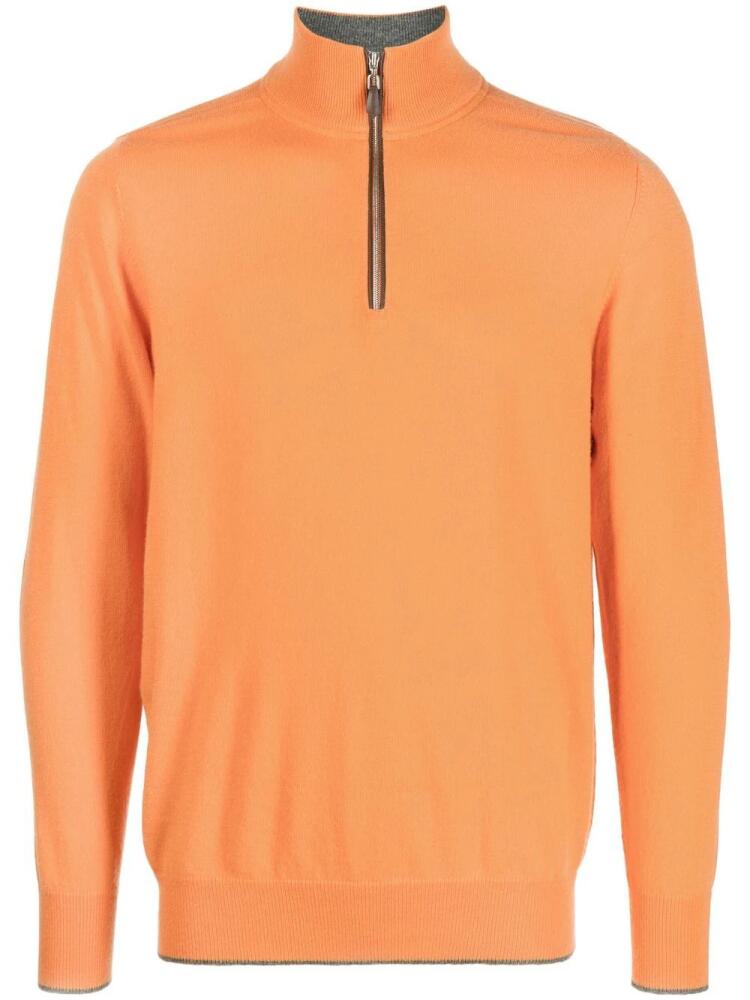 N.Peal The Carnaby half-zip jumper - Orange Cover