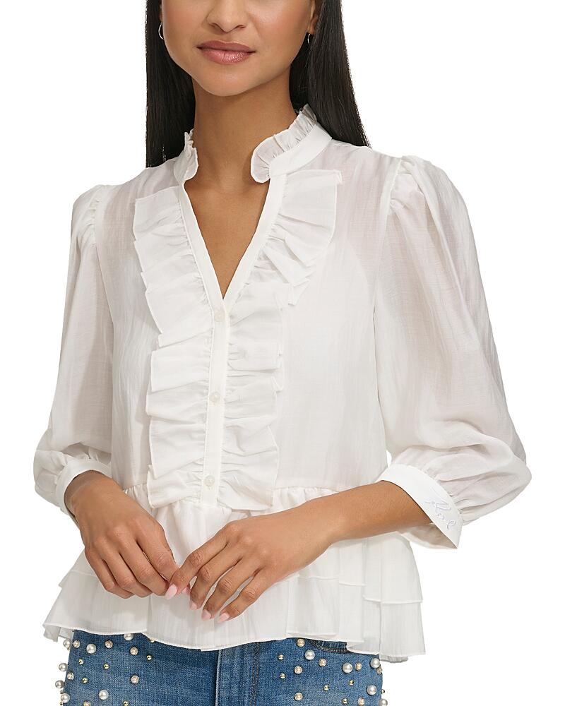 Karl Lagerfeld Paris Ruffle Front Blouse Cover