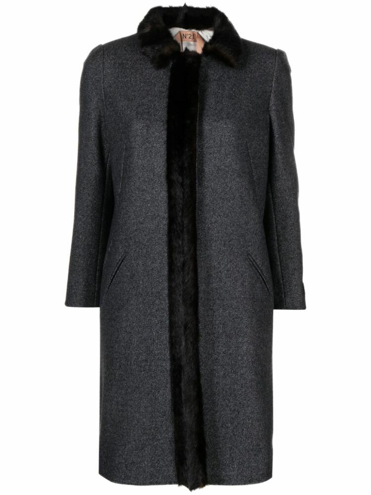 Nº21 faux-shearling midi coat - Grey Cover