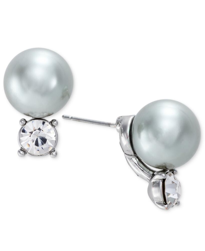 Charter Club Silver-Tone Crystal & Color Imitation Pearl Stud Earrings, Created for Macy's - Multi Cover