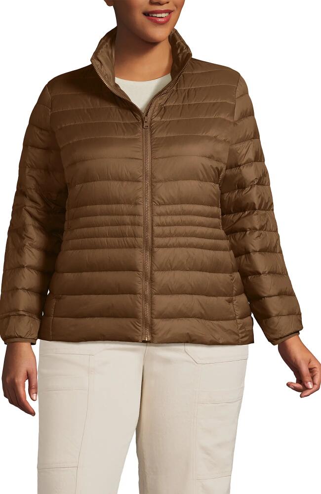 Lands' End Plus Size Wanderweight Ultralight Packable Down Jacket in Light Carob Cover