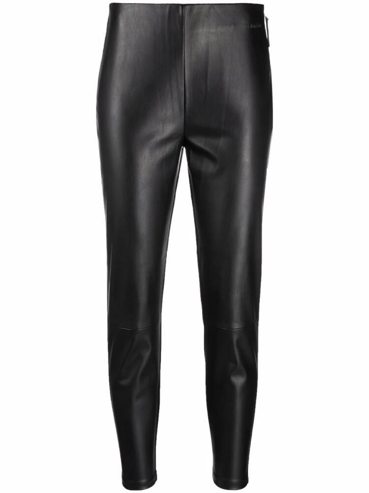 Calvin Klein cropped faux-leather leggings - Black Cover