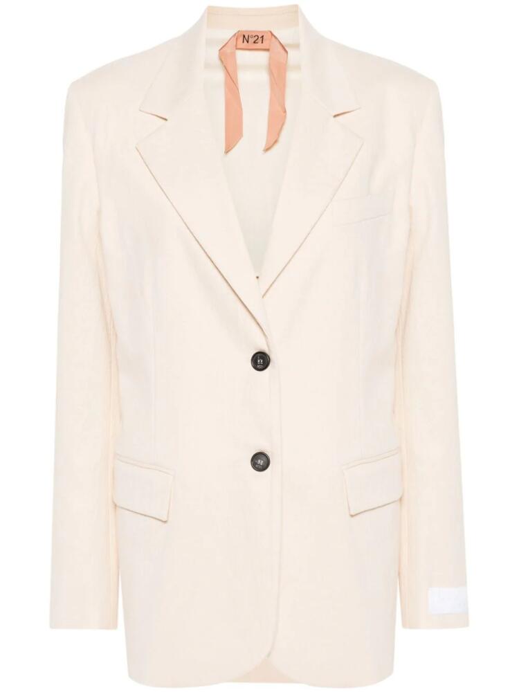 Nº21 twill single-breasted blazer - Neutrals Cover