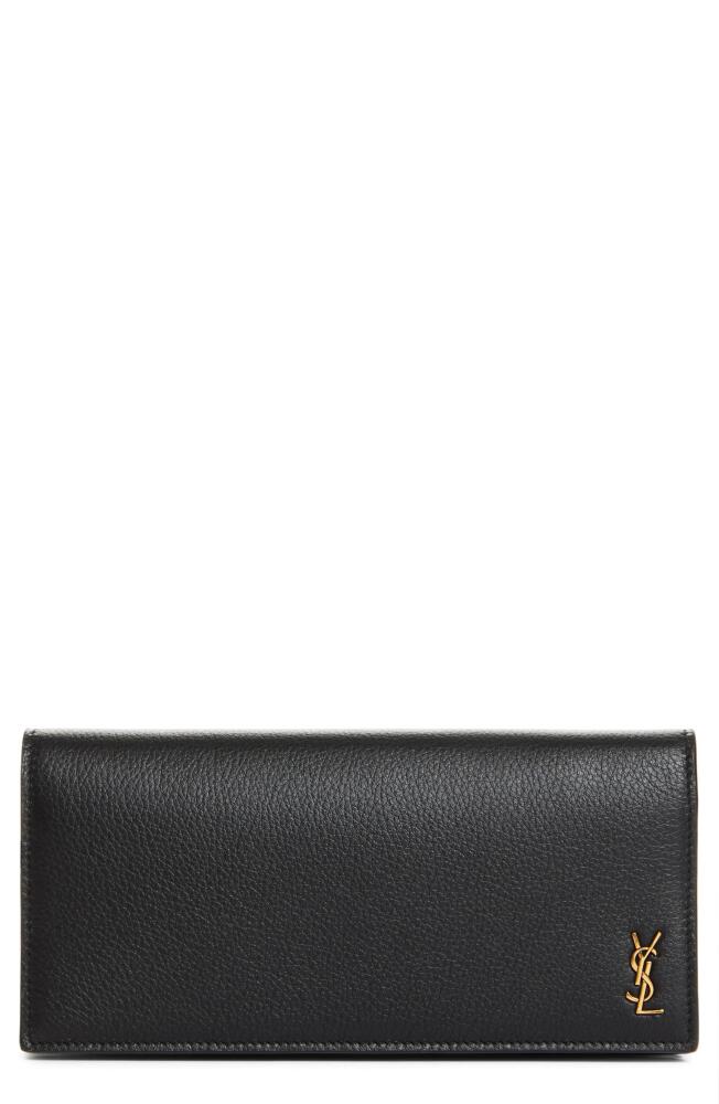 Saint Laurent Monogram Leather Continental Wallet in Nero Cover