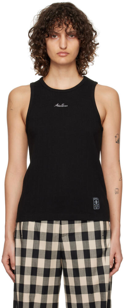 ADER error Black Embroidered Tank Top Cover