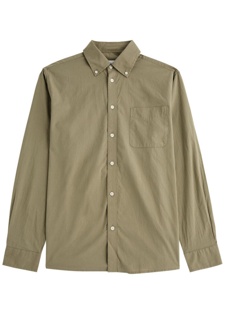 Les Deux Kent Cotton Shirt - Khaki Cover