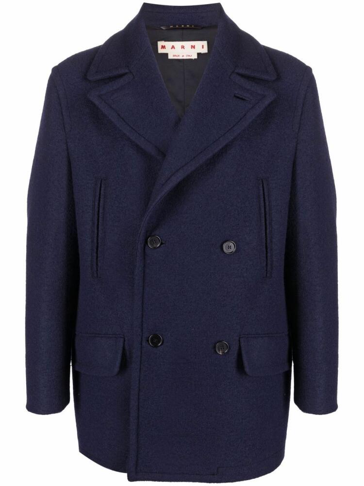 Marni double-breasted wool coat - Blue Cover