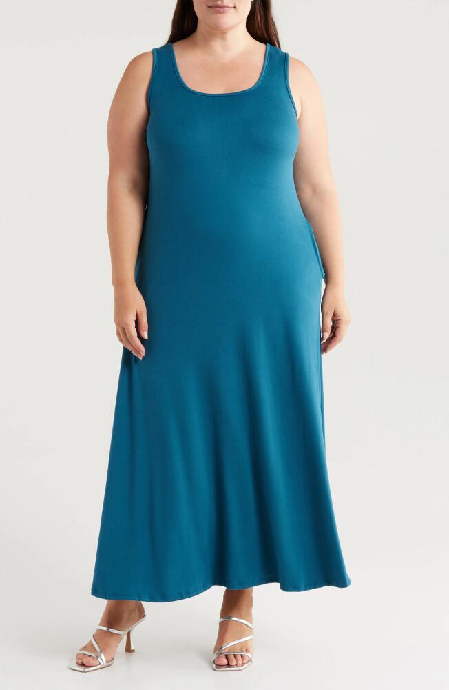 24seven Comfort Apparel Maxi Tank Dress in Teal Cover