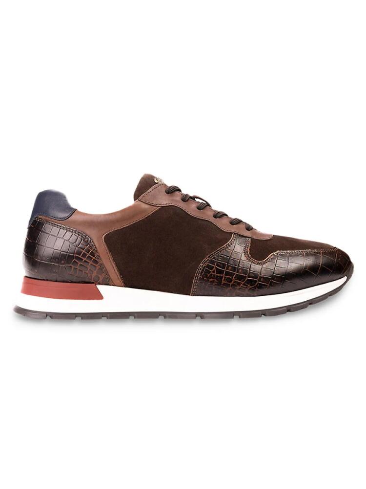 Carlos Santana Men's The Hazel Low Top Leather Sneakers - Chocolate Cover