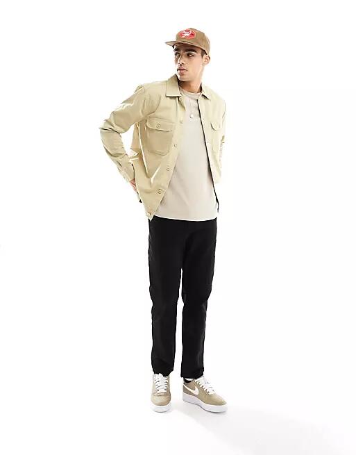 Only & Sons worker overshirt in beige-Neutral Cover