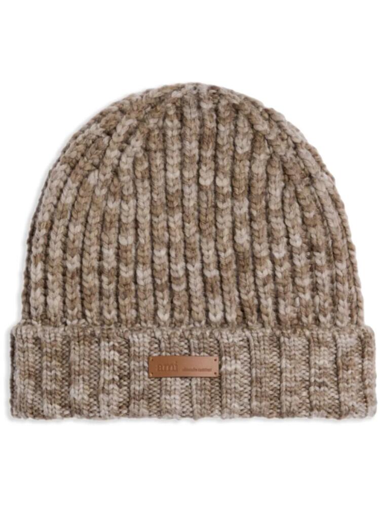 AMI Paris ribbed wool beanie - Neutrals Cover