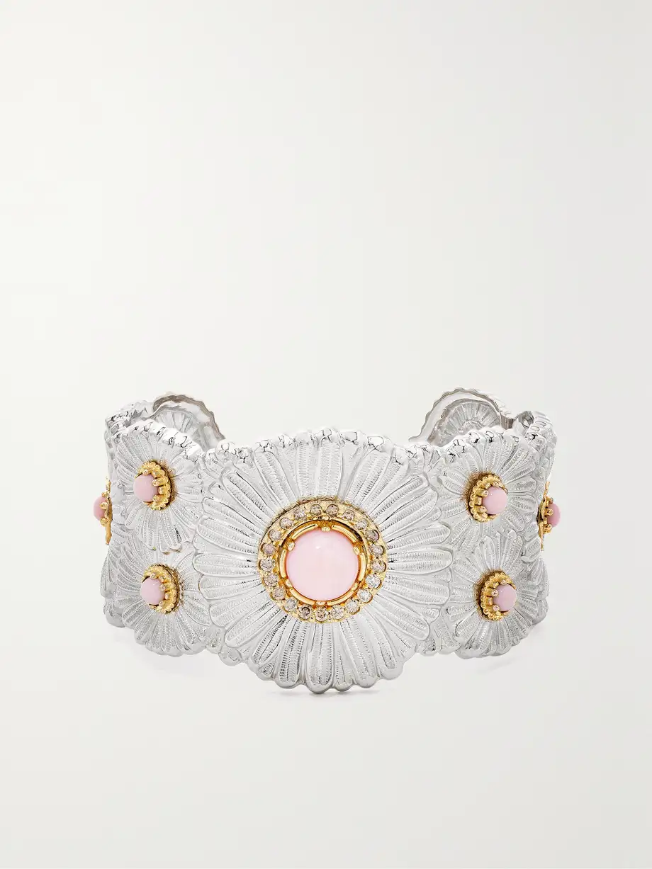 Buccellati - Daisy Blossoms Sterling Silver, Gold-plated, Opal And Diamond Cuff - S Cover