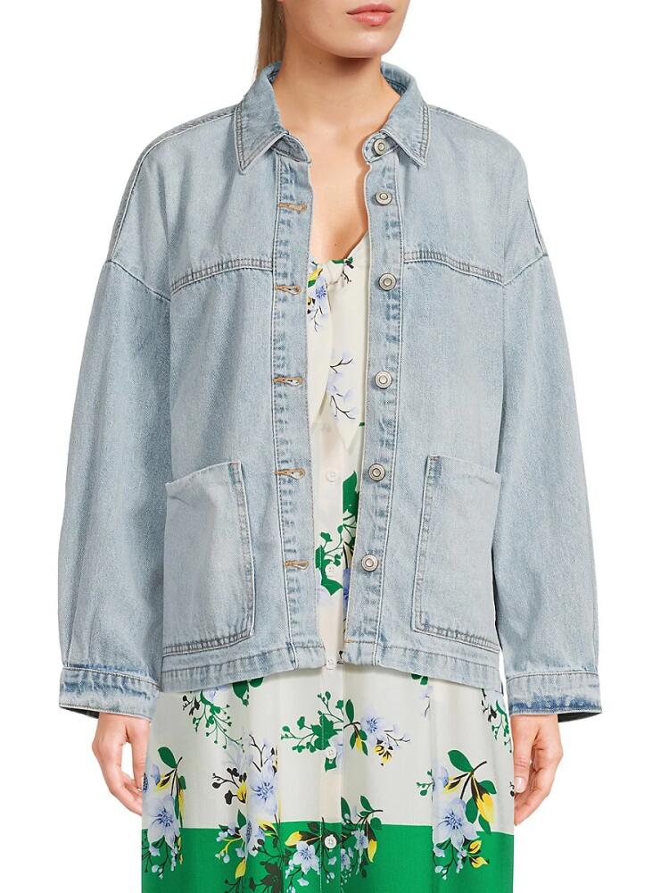 Kensie Women's Faded Denim Jacket - Blue Castle Cover