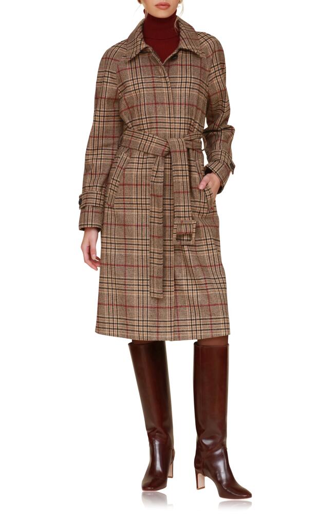 Avec Les Filles Plaid Belted Longline Coat in Heritage Plaid Cover