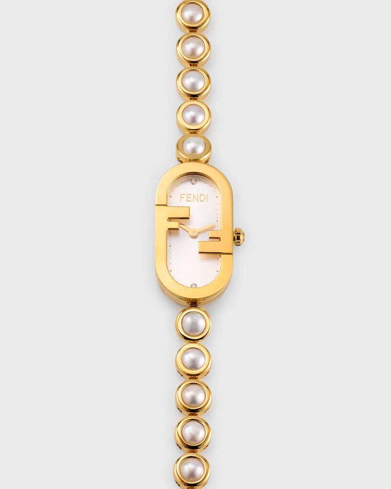 Fendi O'Lock Vertical Oval Bracelet Watch with Pearls Cover