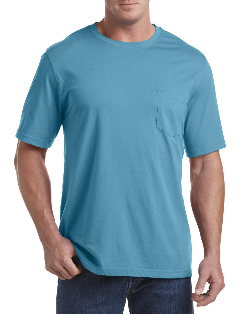 Harbor Bay by DXL Moisture-Wicking Pocket T-Shirt in Crystal Teal Heather Cover