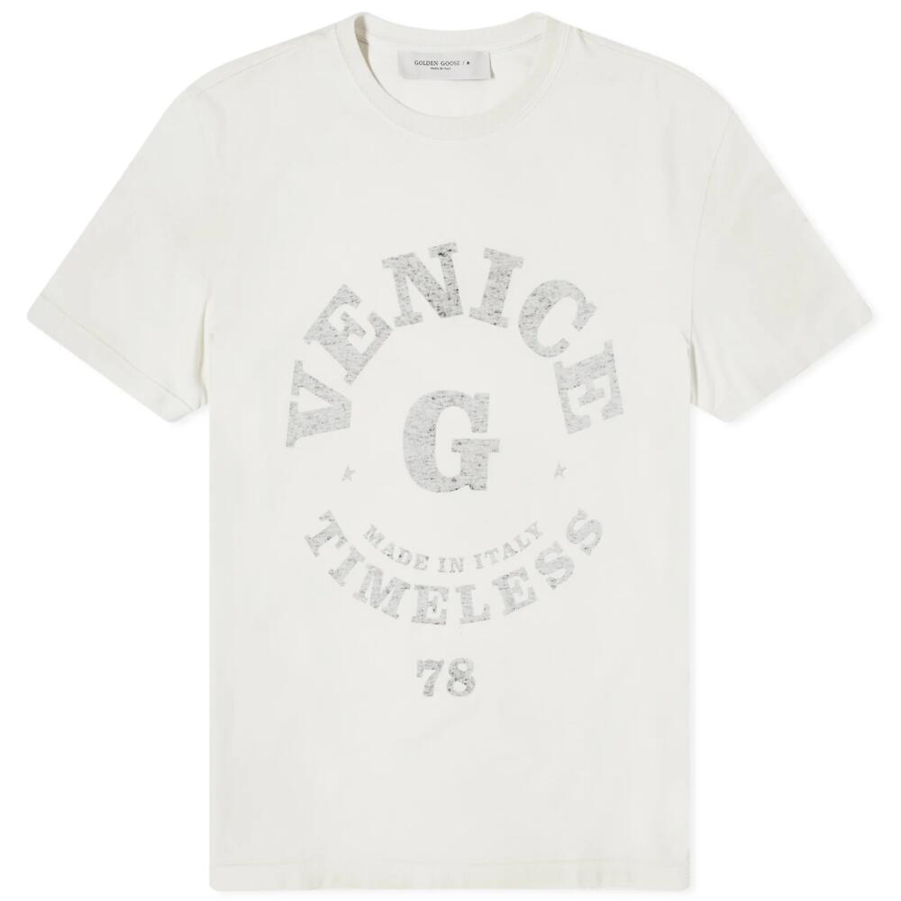 Golden Goose Men's Venice Print T-Shirt in Heritage White/Black Cover