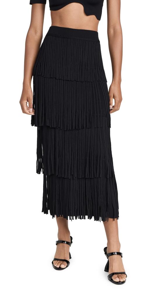 SIMONMILLER Za Za Knit Fringe Skirt Black Cover