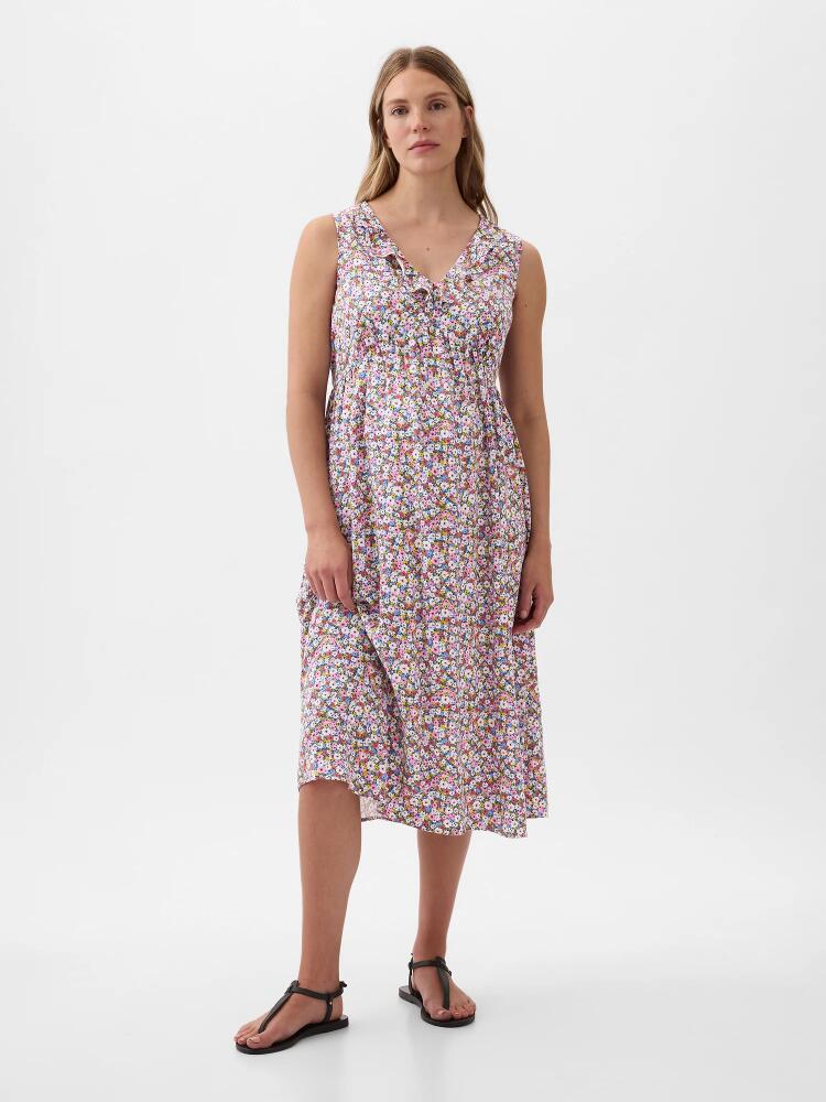 Gap Maternity Ruffle Midi Dress Cover