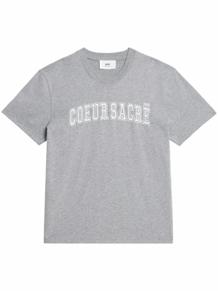 AMI Paris Coeur Sacré print T-shirt - Grey Cover