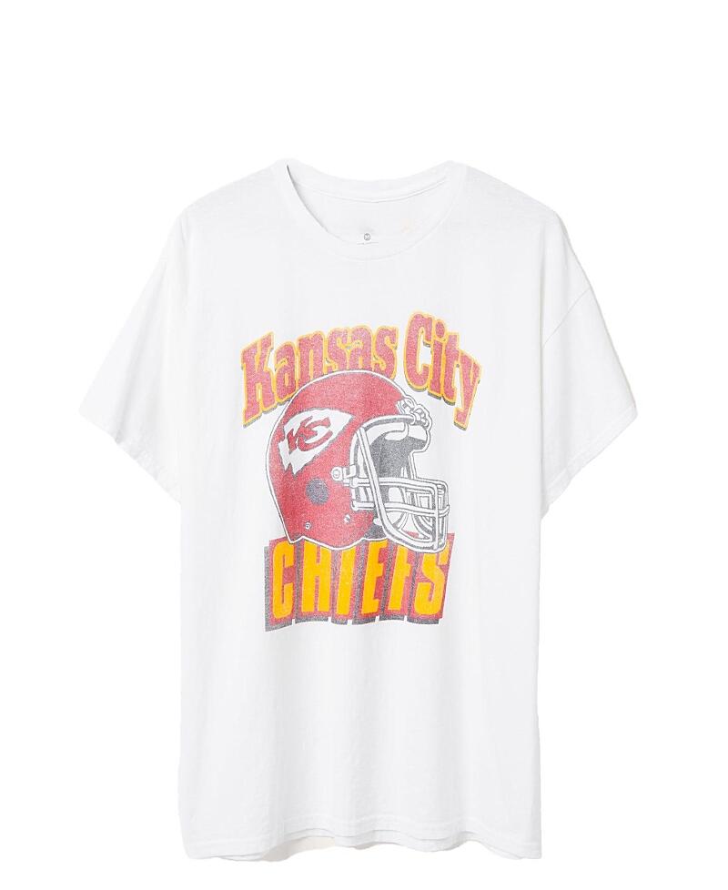 Junk Food Clothing Unisex Nfl Kansas City Chiefs Throwback Helmet Flea Market Tee Cover