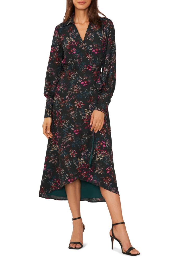 halogen(r) Floral Long Sleeve Wrap Shirtdress in June Bug Cover