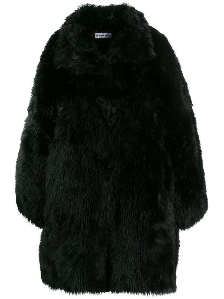 Balenciaga oversized faux-fur coat - Black Cover