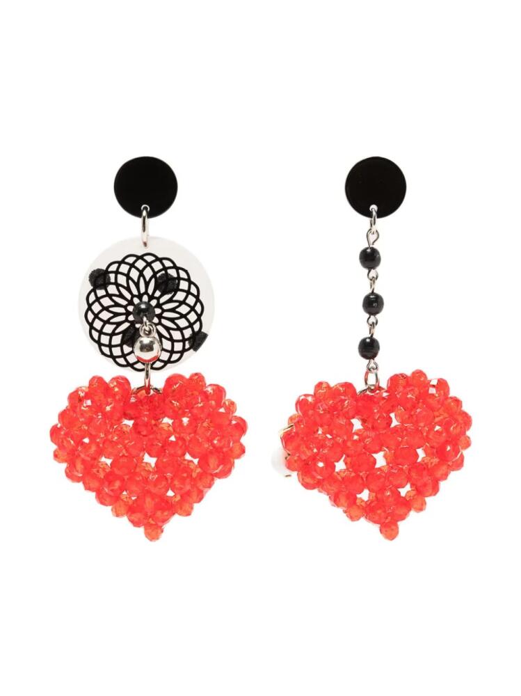 Amir Slama asymmetric heart-charm earrings - Red Cover