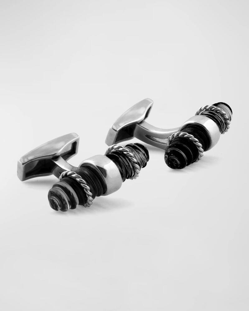 Tateossian Men's Spiral Capsule Cufflinks with Spinel Cover