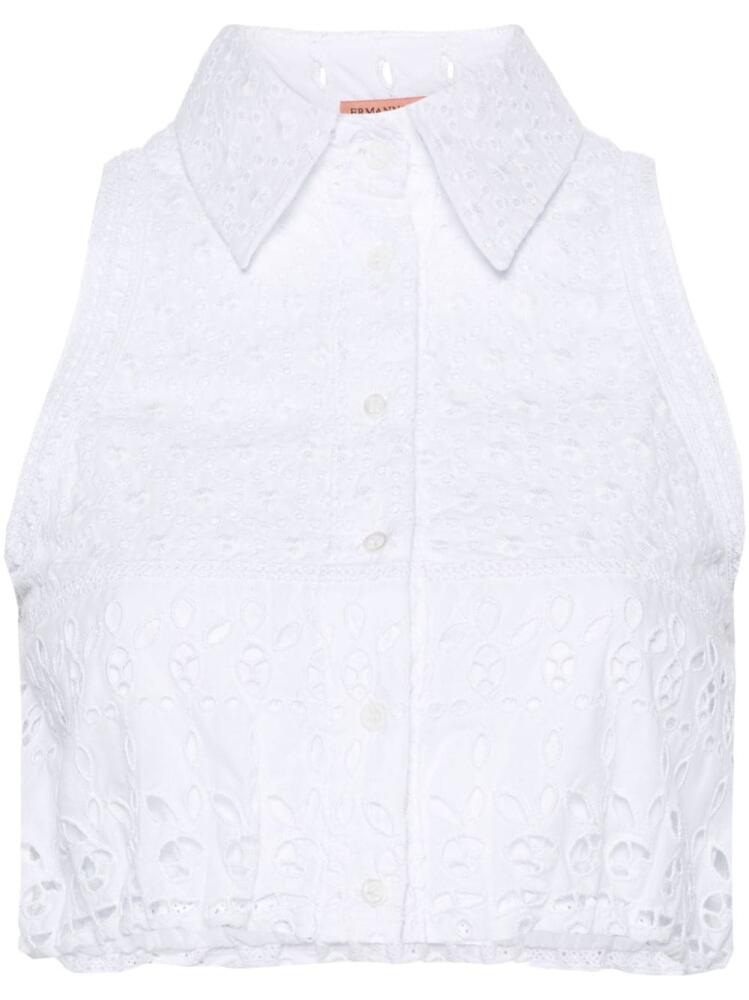 Ermanno Scervino broderie-anglaise cotton top - White Cover