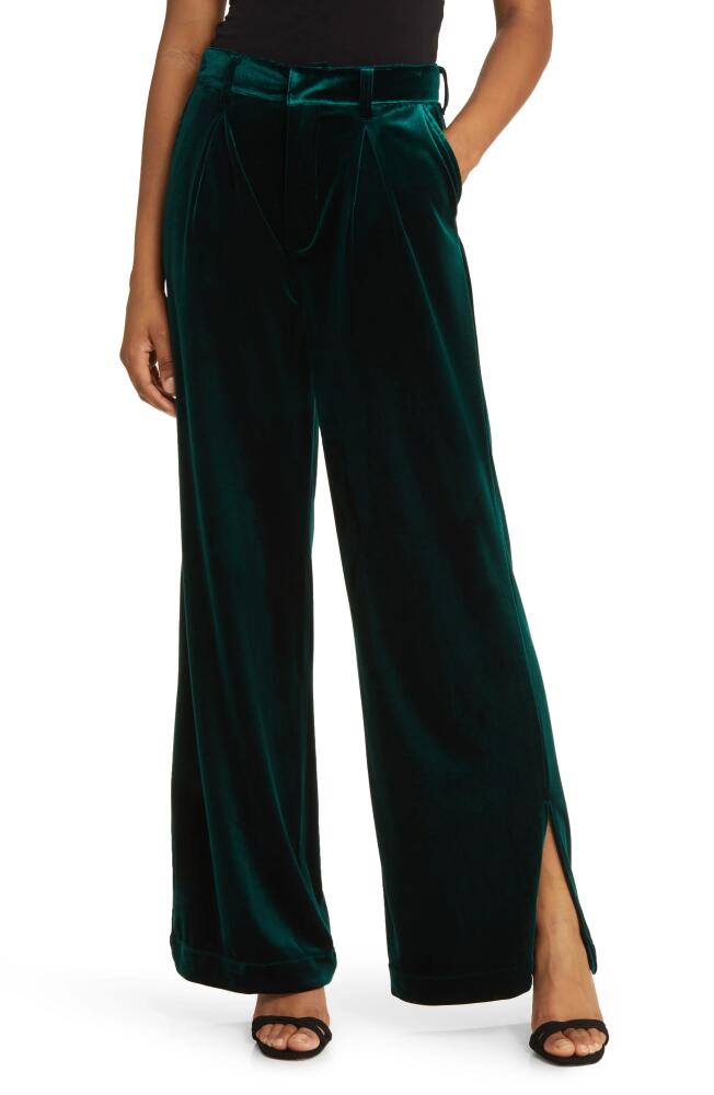 BLANKNYC Split Hem Stretch Velvet Pants in Street Smart Cover