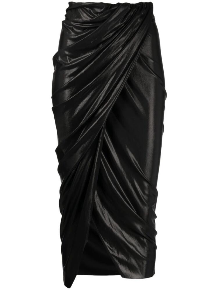 Rick Owens Lilies high-waisted draped skirt - Metallic Cover