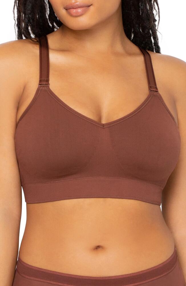 Curvy Couture Smooth Seamless Comfort Bralette in Chocolate Cover