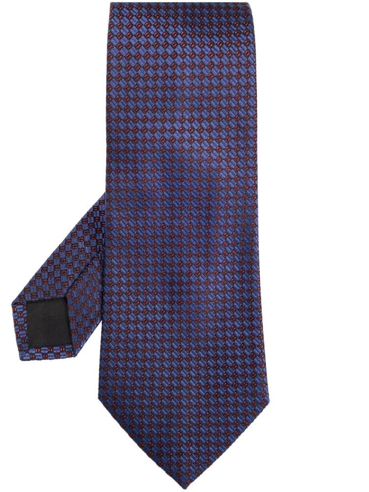 Lanvin geometric pattern tie - Blue Cover