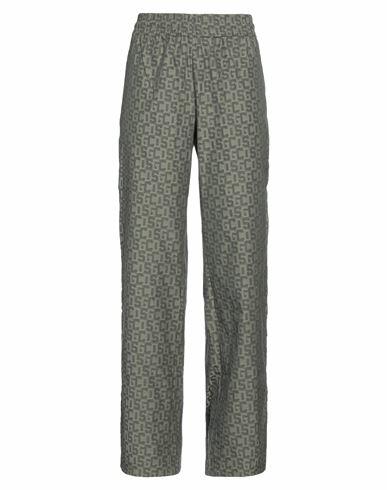 Gcds Woman Pants Military green Cotton, Crystal Cover