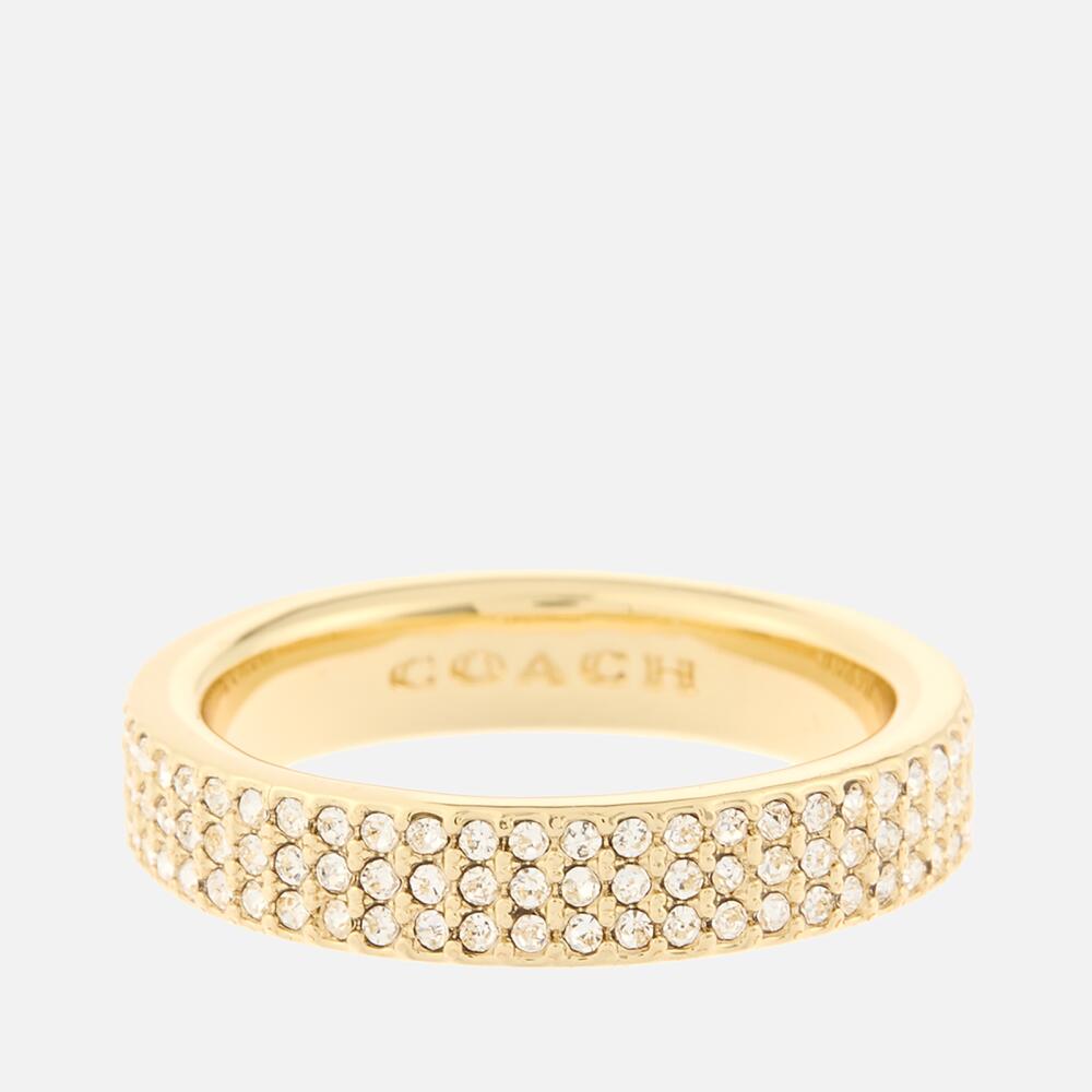 Coach Gold-Plated Cubic Zirconia Ring Cover