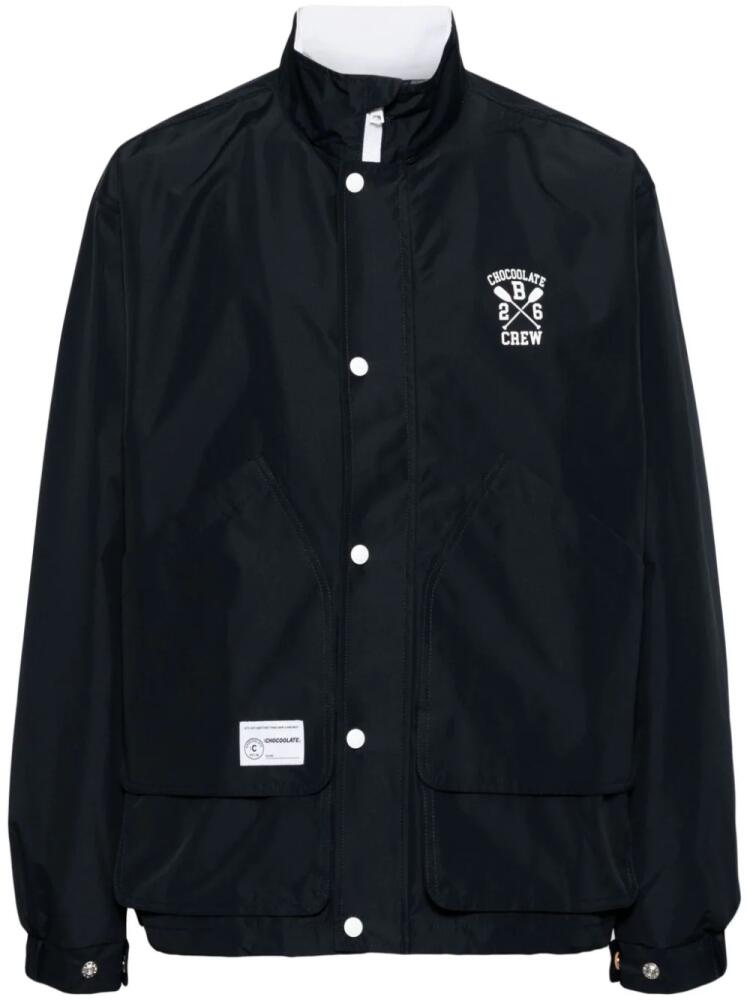 CHOCOOLATE logo-print shirt jacket - Blue Cover