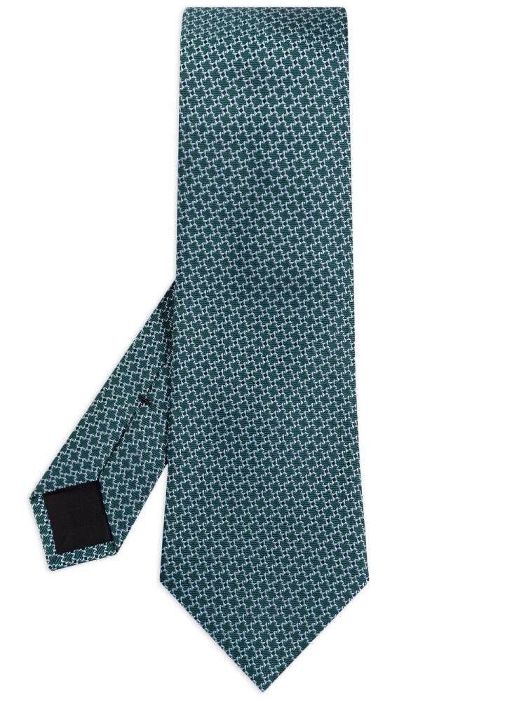 Lanvin jacquard pointed tie - Green Cover