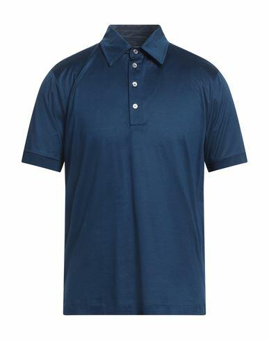 Daniele Fiesoli Man Polo shirt Blue Cotton Cover