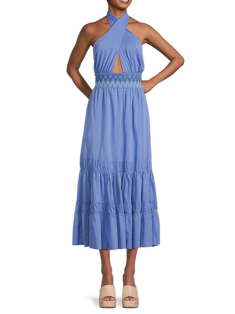 Misa Los Angeles Women's Karolina Halter Midi Dress - Blue Cover