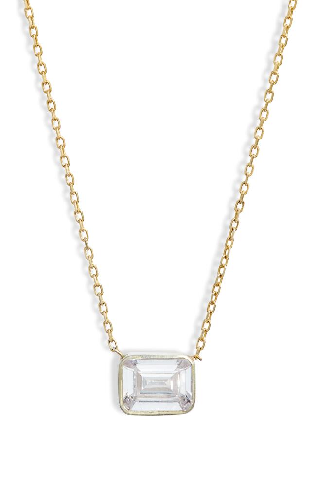 SHYMI Mini Bezel Pendant Necklace in Gold/White/emerald Cut Cover